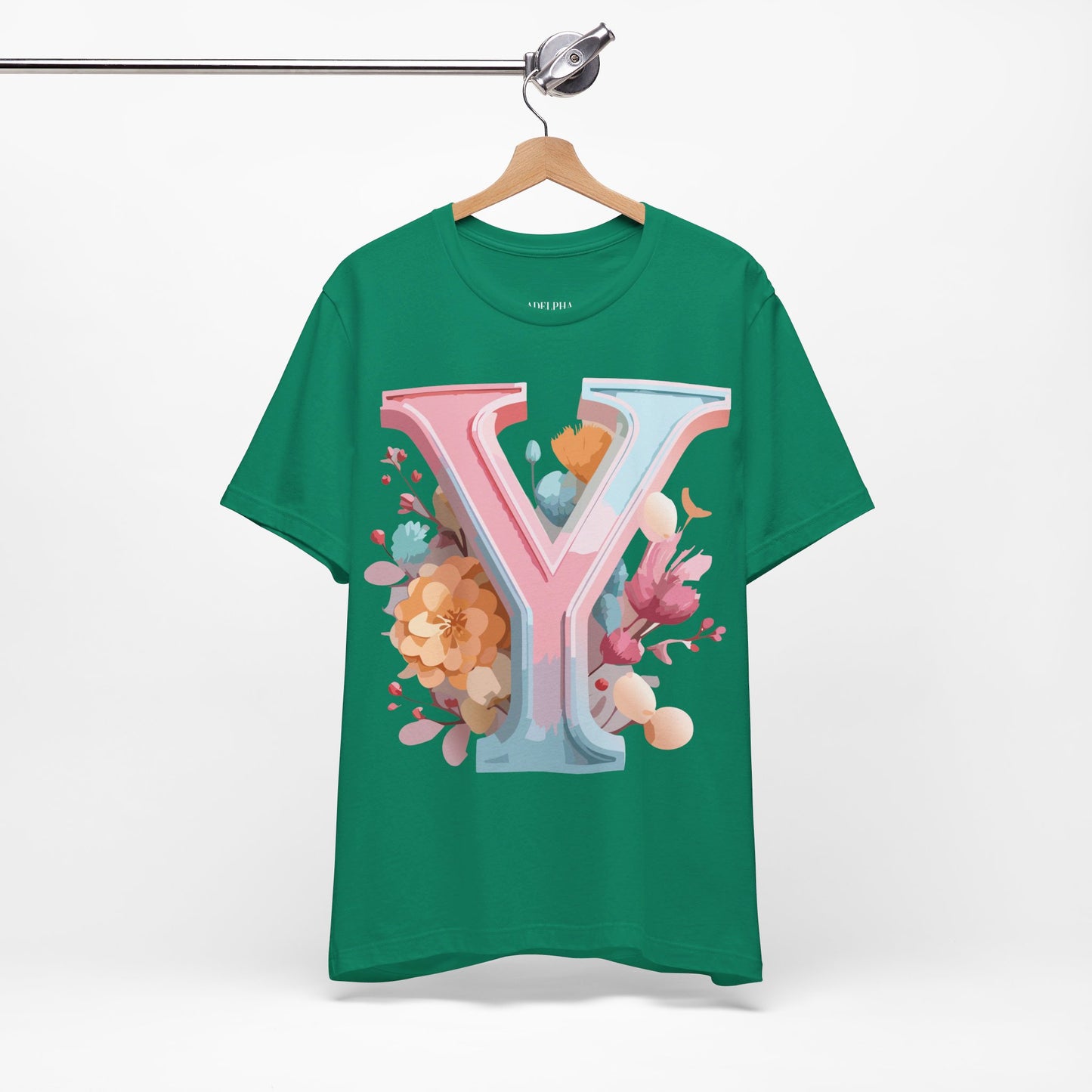 Natural Cotton Tee Shirt - Letters Collection - Y Printify