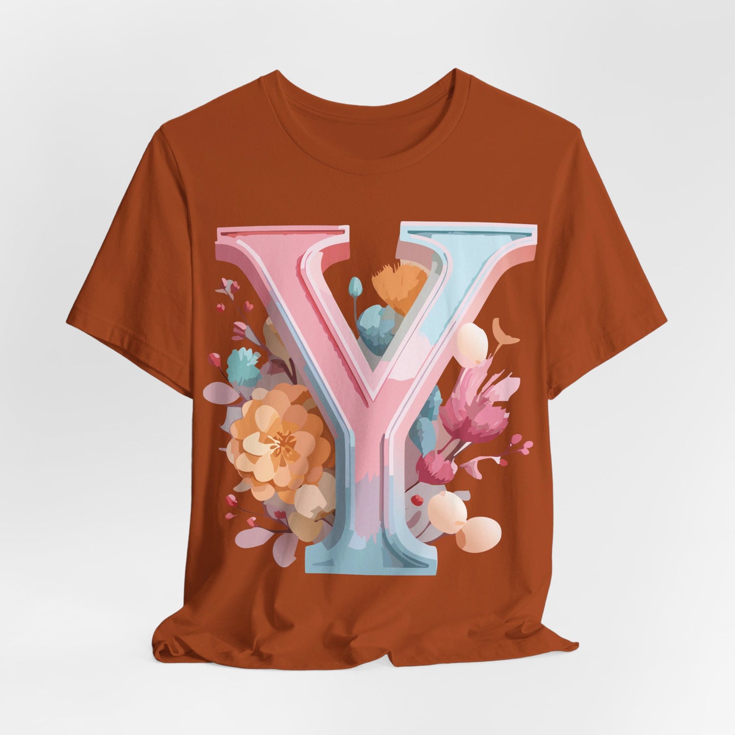 Natural Cotton Tee Shirt - Letters Collection - Y Printify