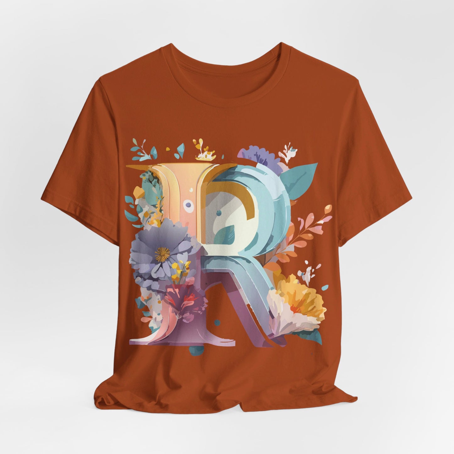 Natural Cotton Tee Shirt - Letters Collection - R Printify