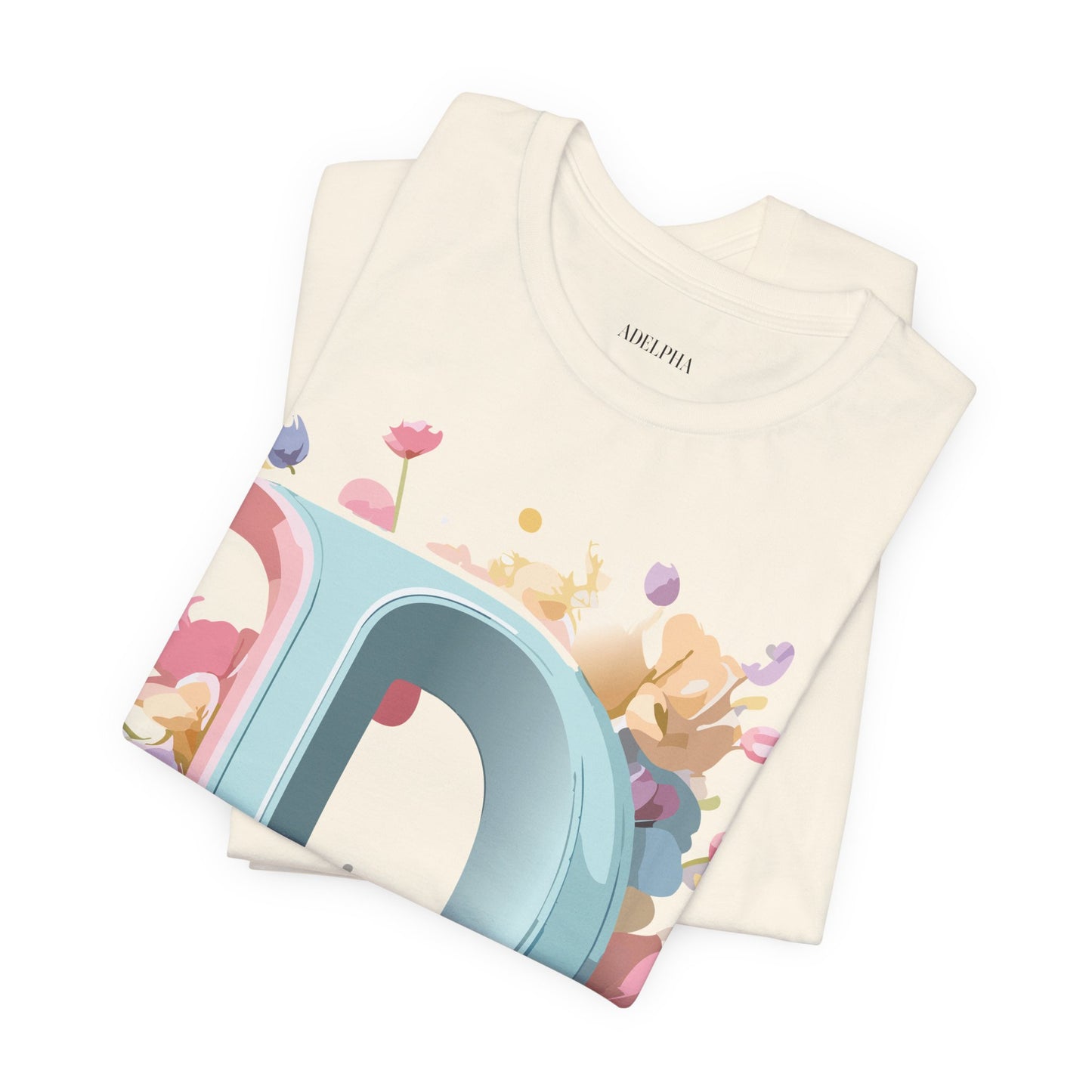 Natural Cotton Tee Shirt - Letters Collection - D Printify