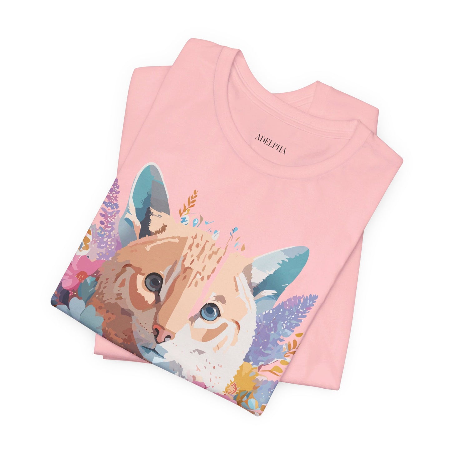 Natural Cotton Tee Shirt with Cat Printify