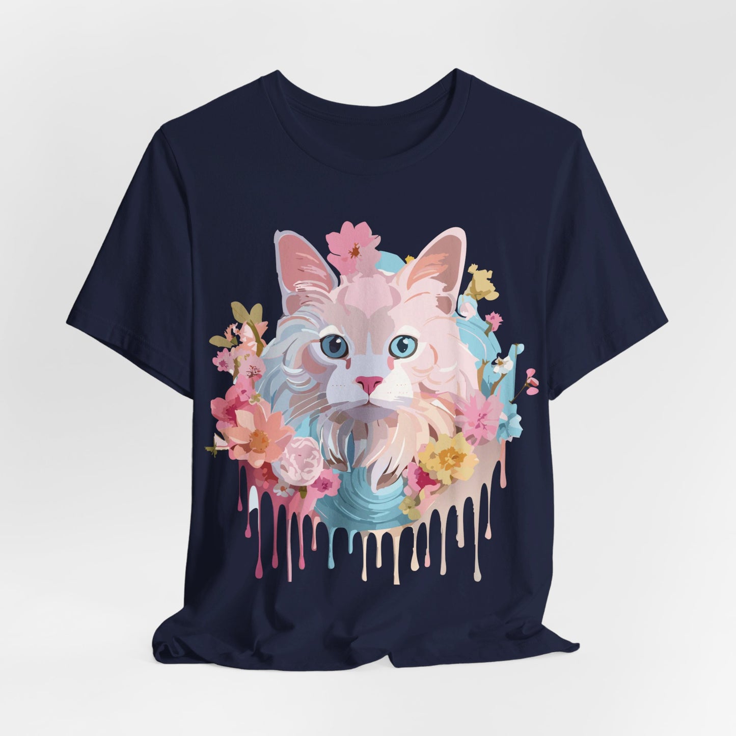 Natural Cotton Tee Shirt with Cat Printify
