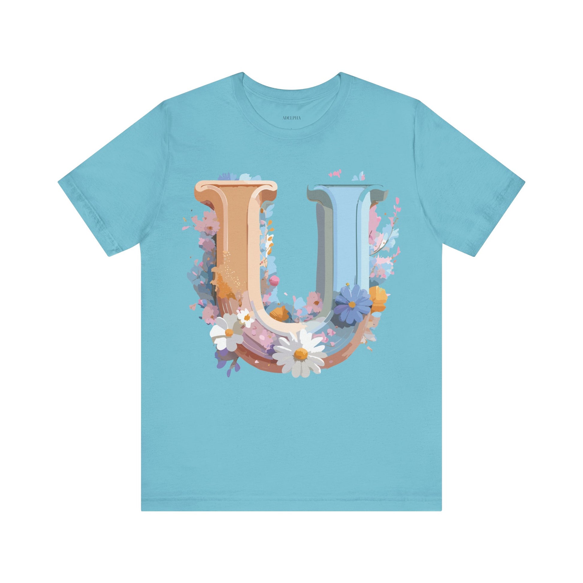 Natural Cotton Tee Shirt - Letters Collection - U Printify