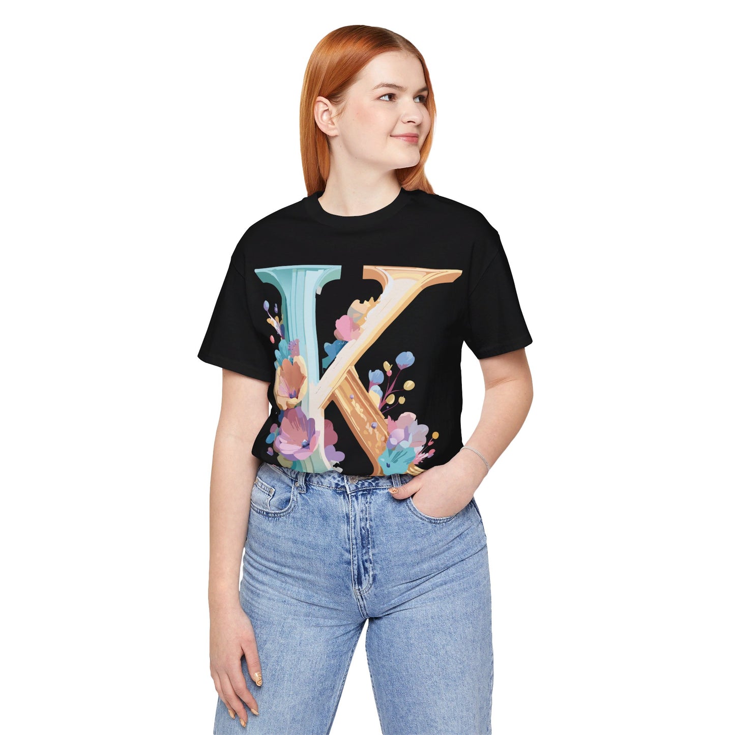Natural Cotton Tee Shirt - Letters Collection - K Printify