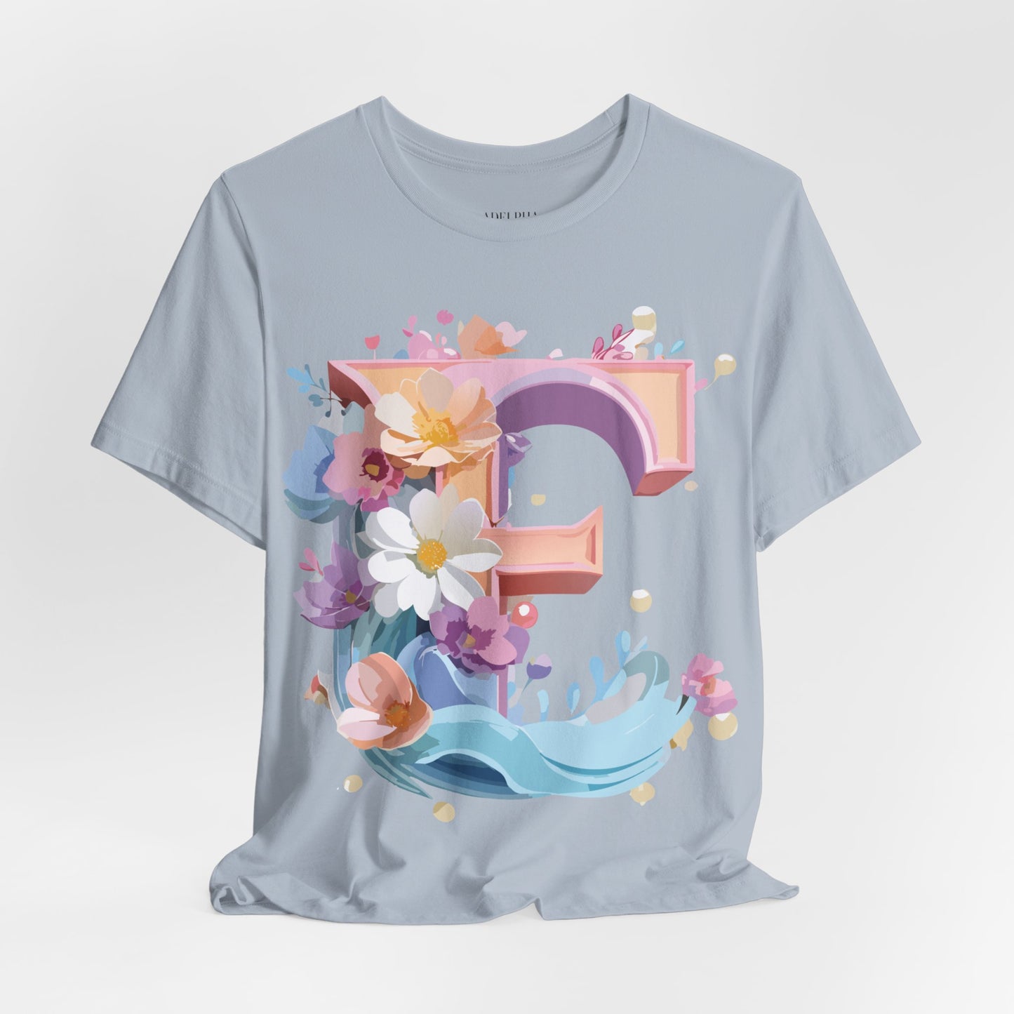 Natural Cotton Tee Shirt - Letters Collection - E Printify