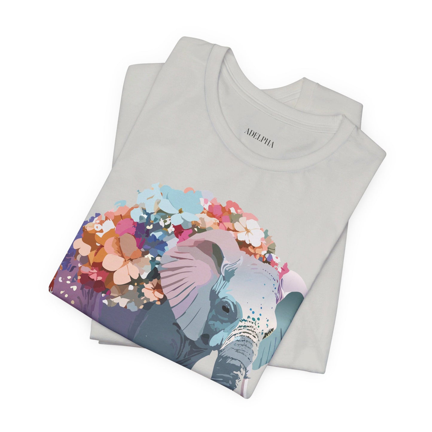 Natural Cotton Tee Shirt with Elephant Printify