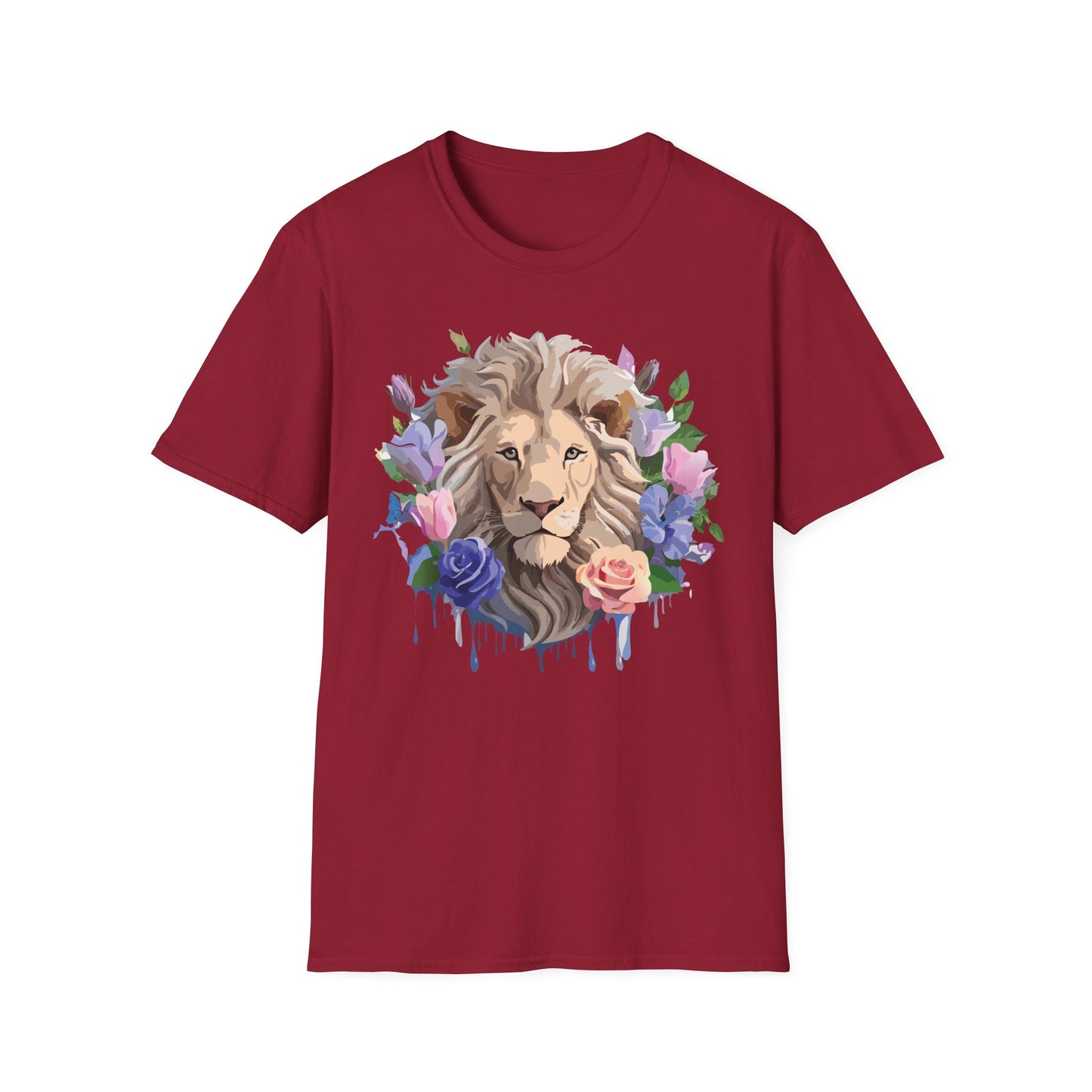 Lion Shirt, Shirt with Lion, Floral Lion Tee, Shirt with Animals