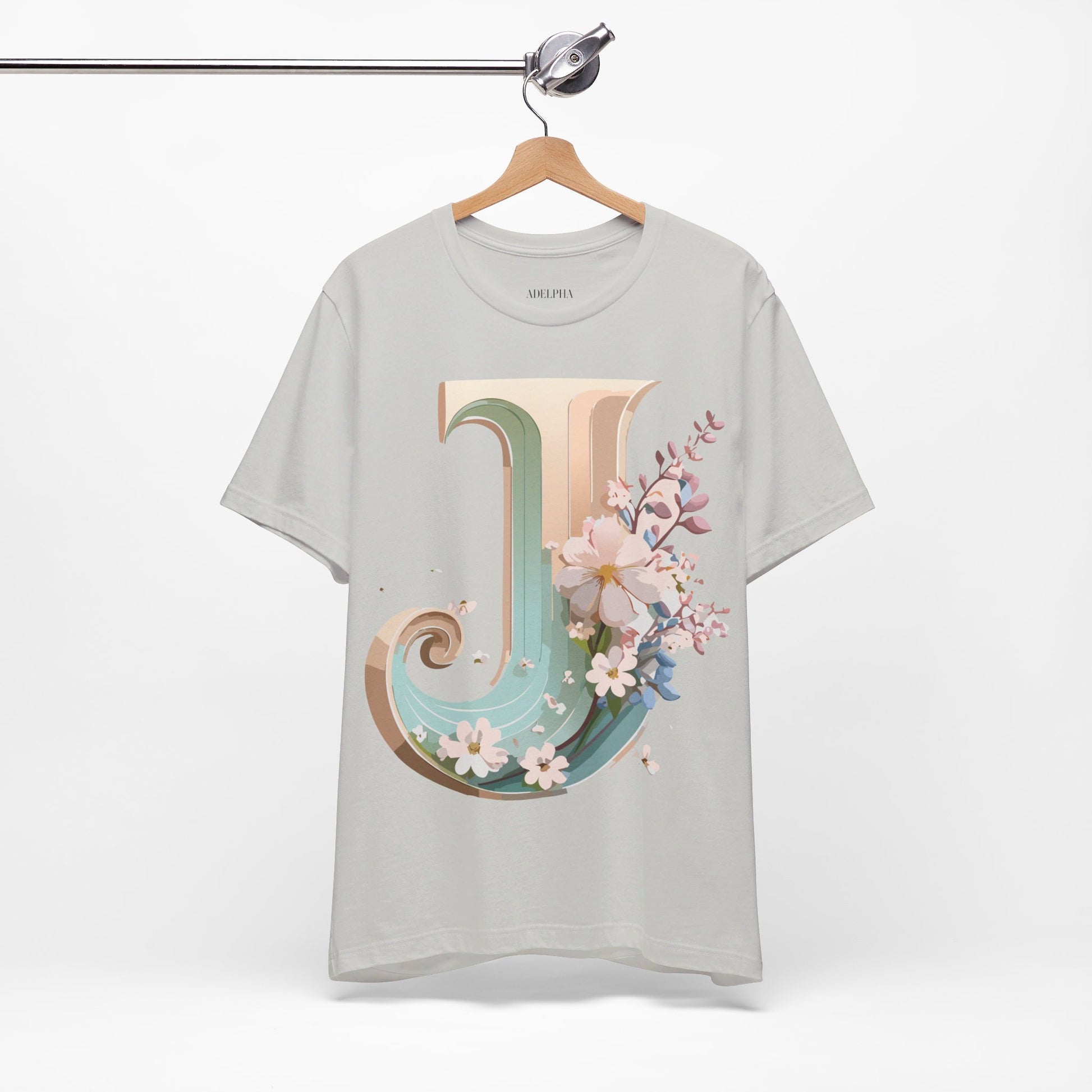 Natural Cotton Tee Shirt - Letters Collection - J Printify