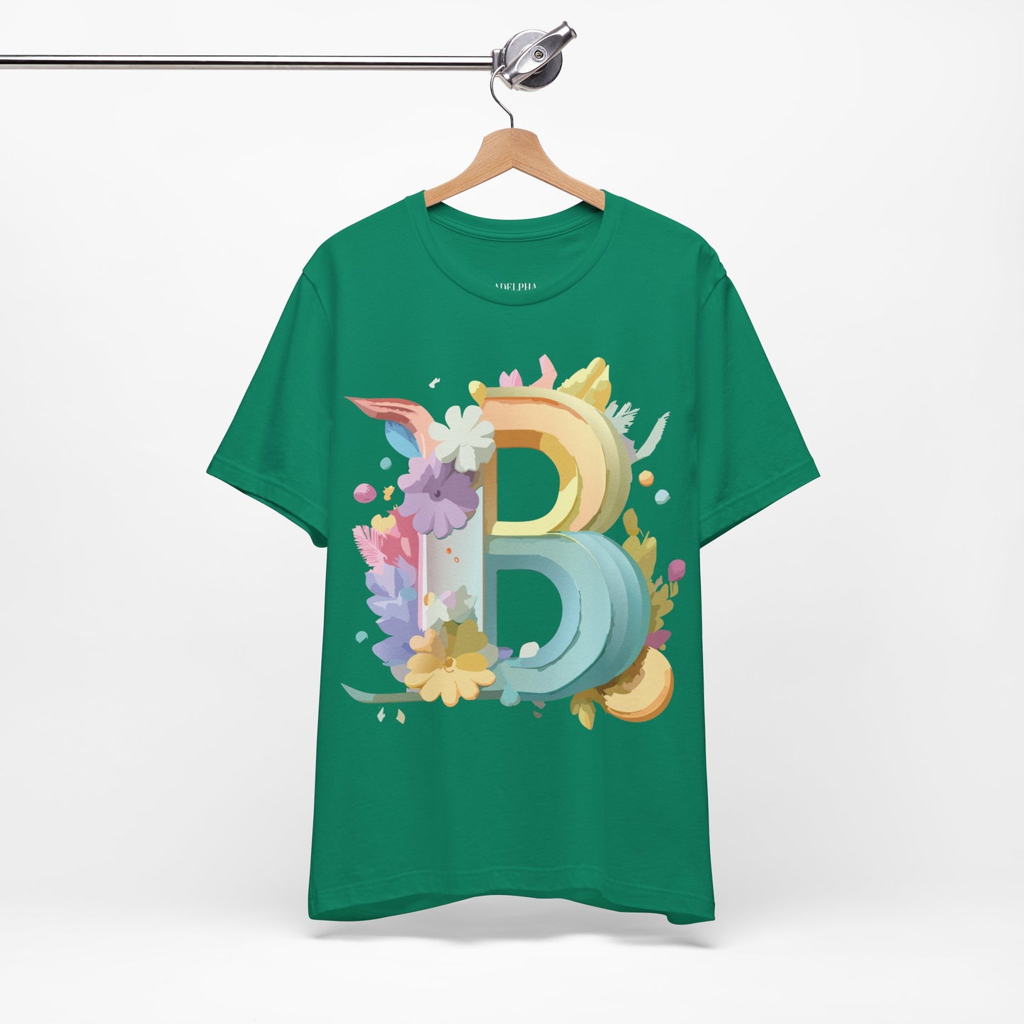 Natural Cotton Tee Shirt - Letters Collection - B Printify