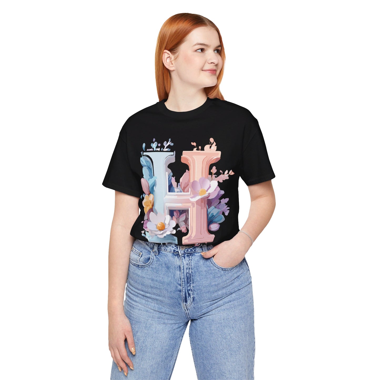 Natural Cotton Tee Shirt - Letters Collection - H Printify