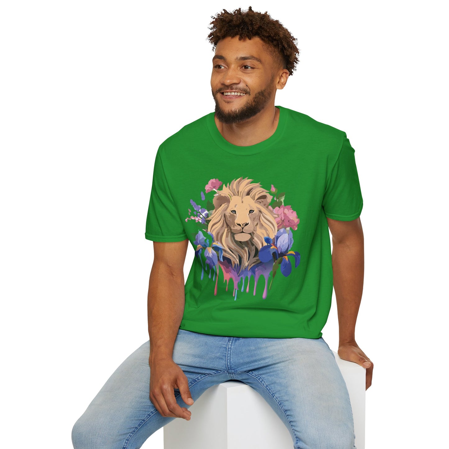 Lion Shirt, Shirt with Lion, Floral Lion Tee, Shirt with Animals