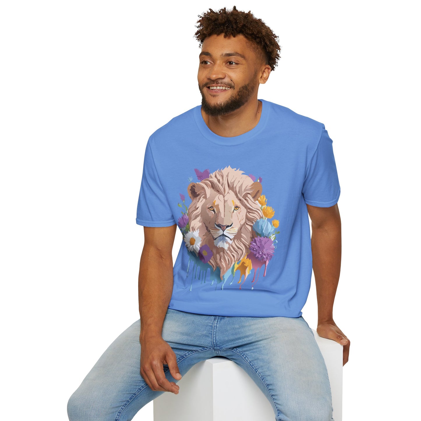 Lion Shirt, Shirt with Lion, Floral Lion Tee, Shirt with Animals