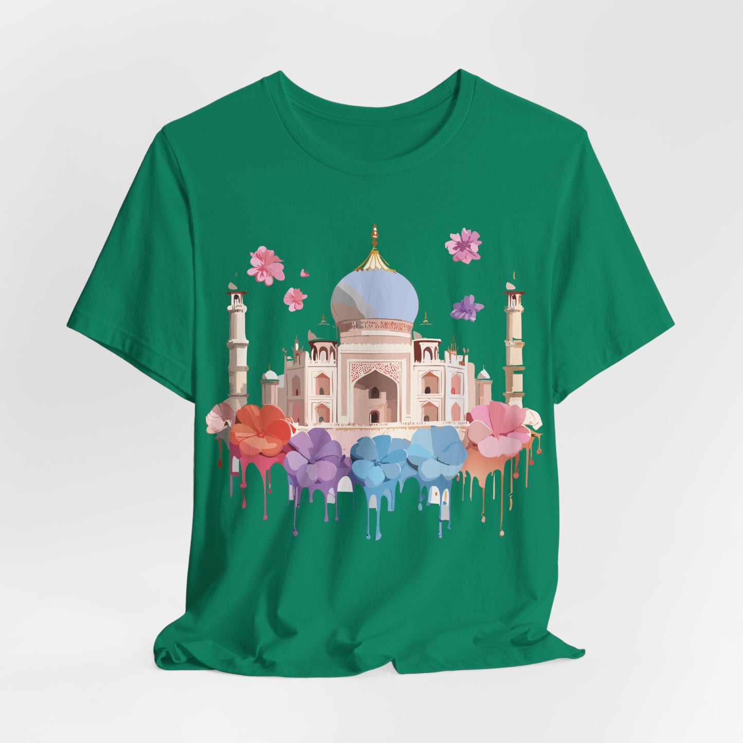 Natural Cotton Tee Shirt - Taj Mahal, India Printify