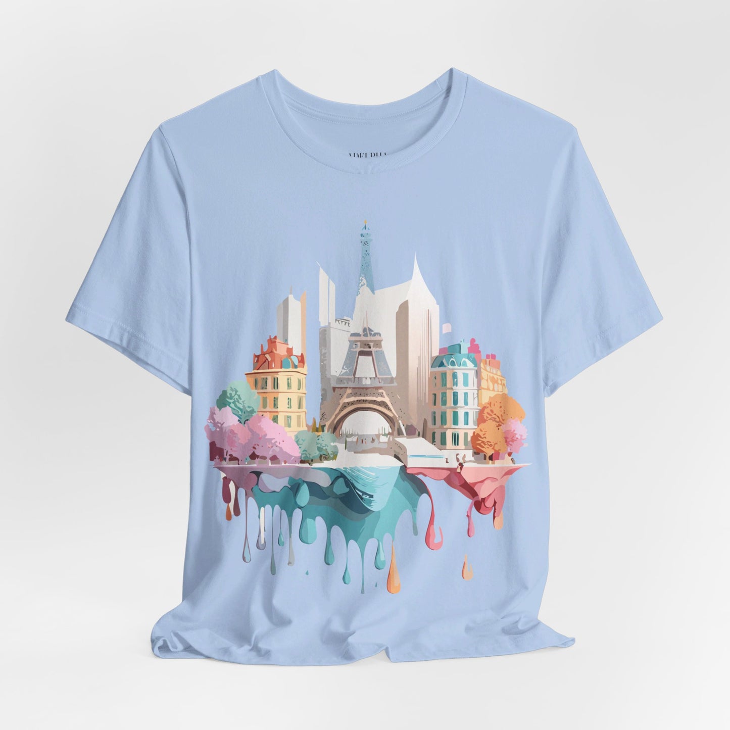 Natural Cotton Tee Shirt - Beautiful Places Collection - Paris Printify