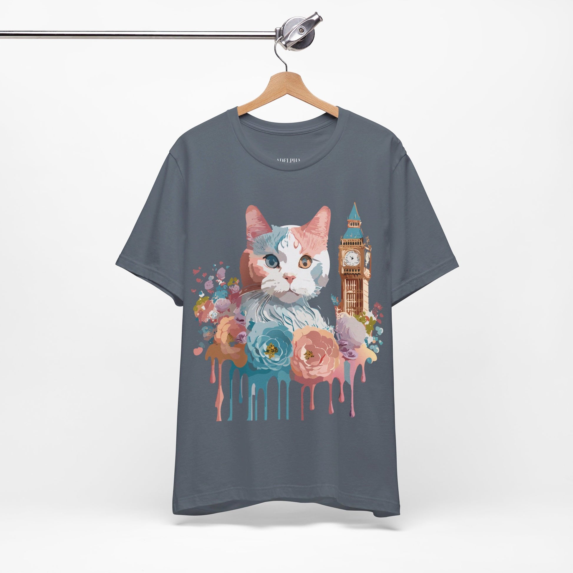 Natural Cotton Tee Shirt with Cat Printify