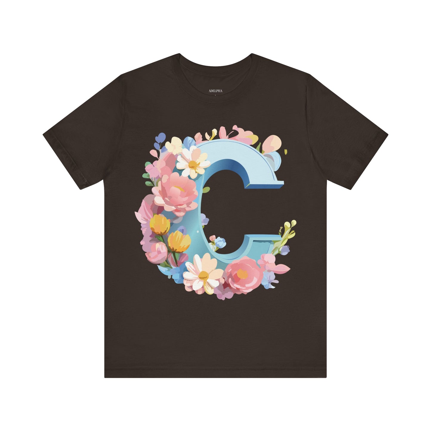 Natural Cotton Tee Shirt - Letters Collection - C Printify