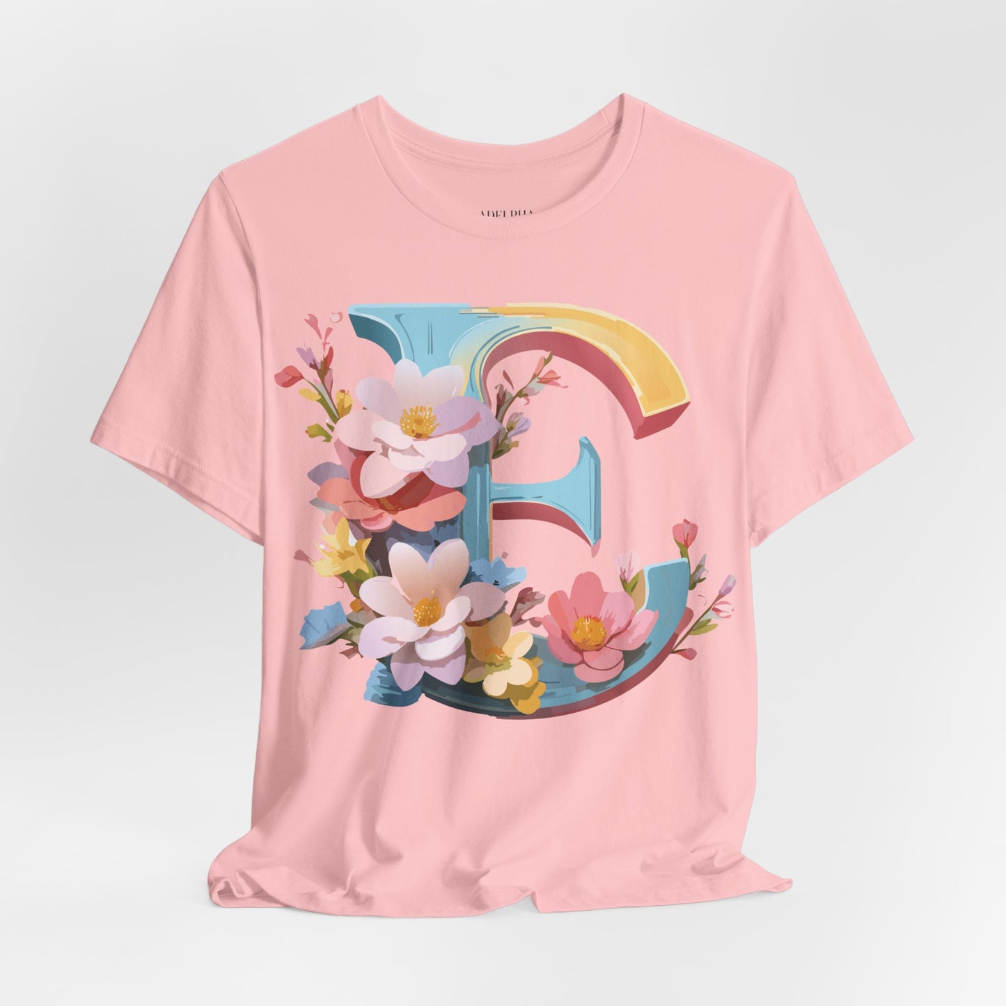 Natural Cotton Tee Shirt - Letters Collection - E Printify