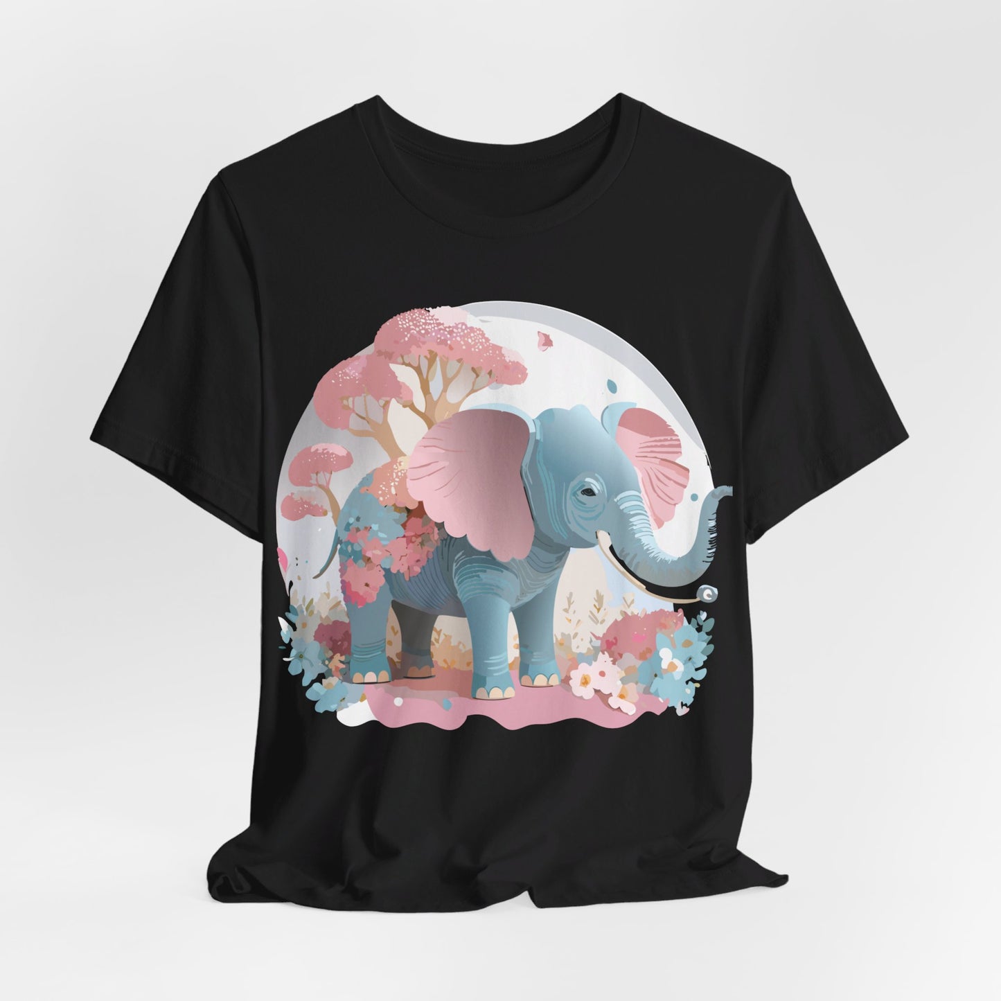 Natural Cotton Tee Shirt with Elephant Printify