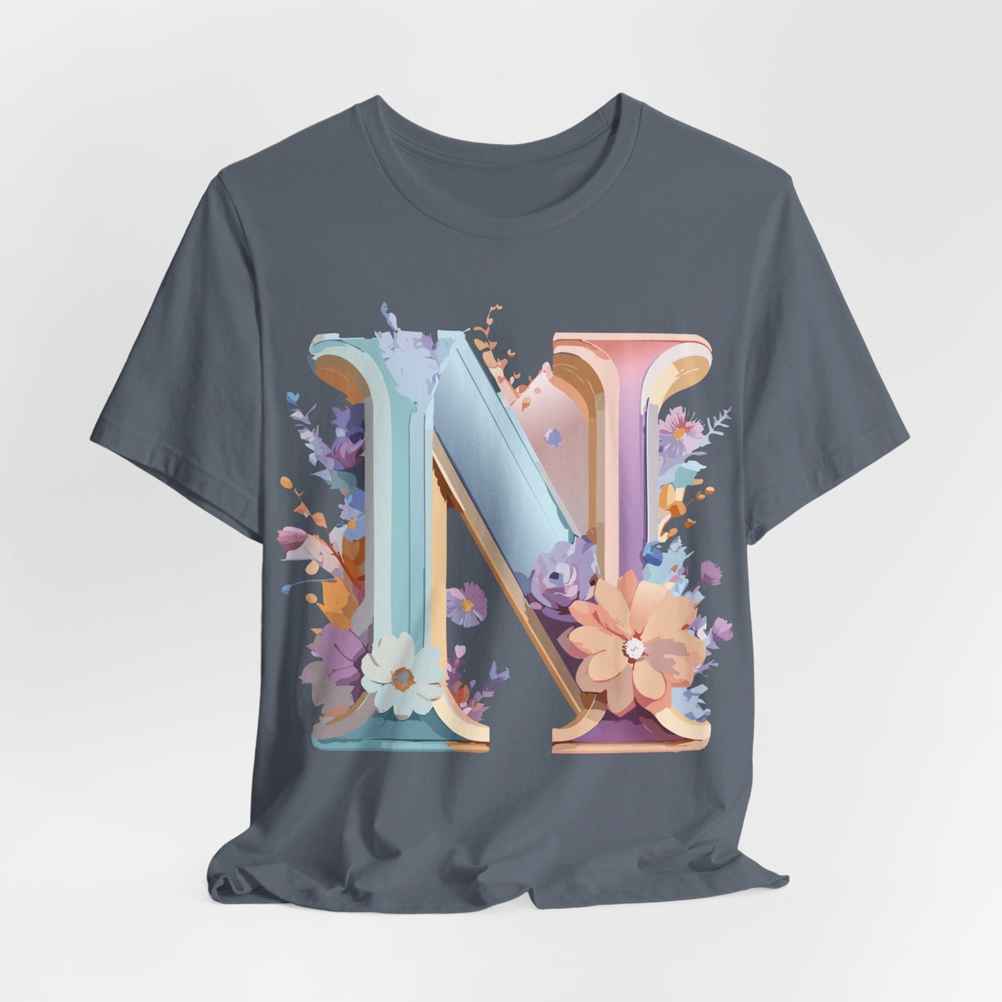 Natural Cotton Tee Shirt - Letters Collection - N Printify