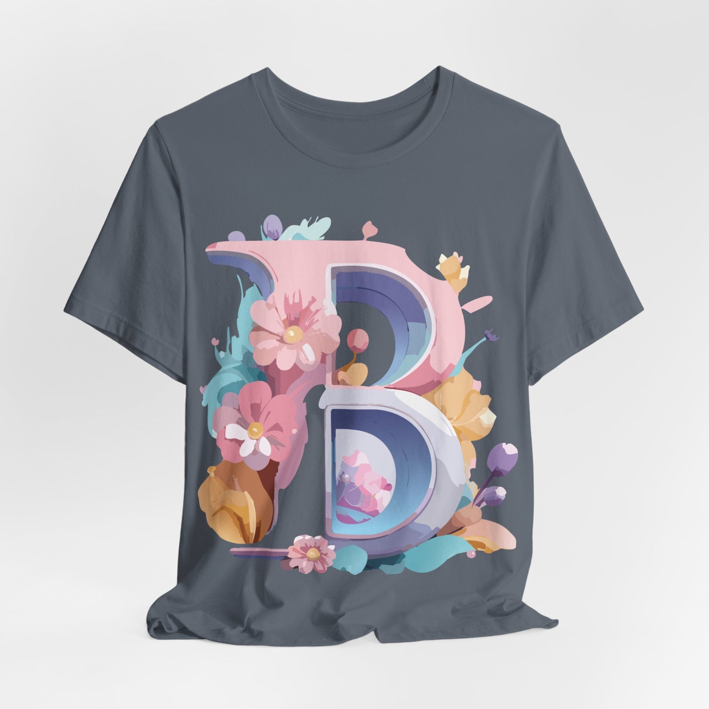 Natural Cotton Tee Shirt - Letters Collection - B Printify