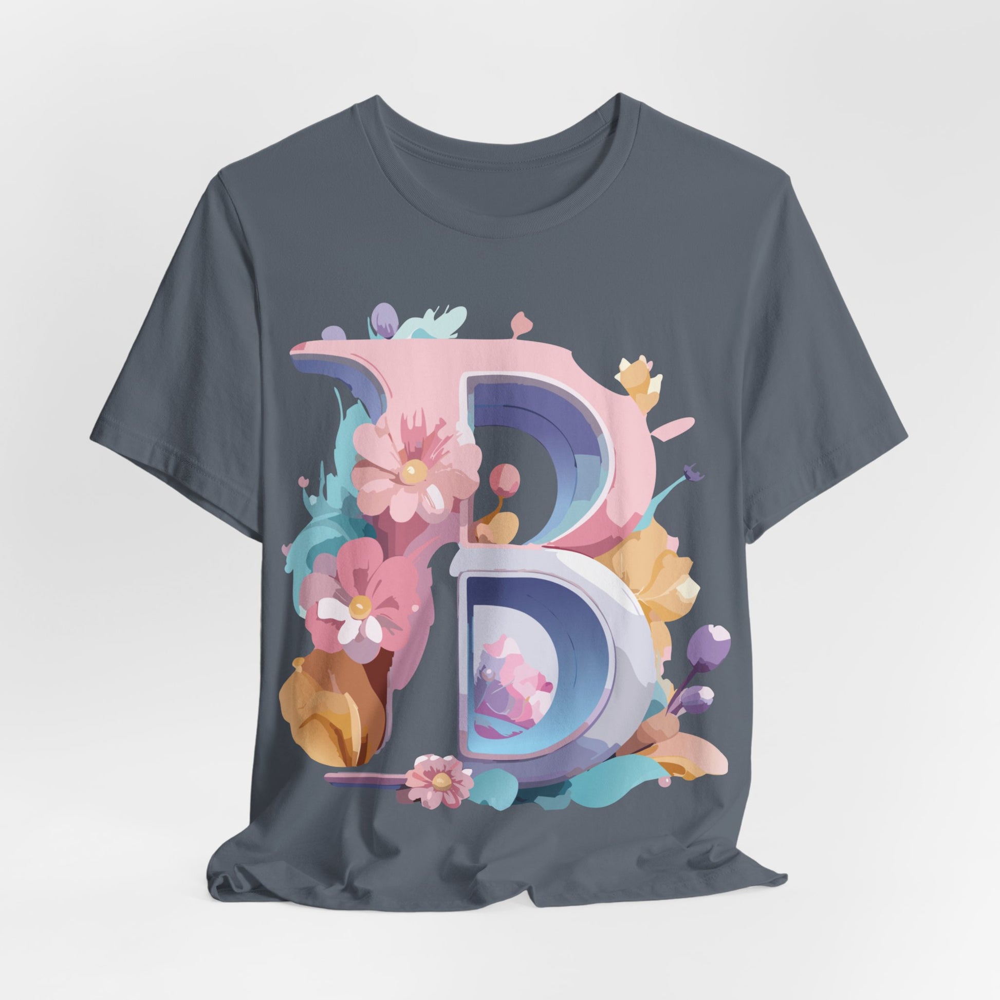 Natural Cotton Tee Shirt - Letters Collection - B Printify