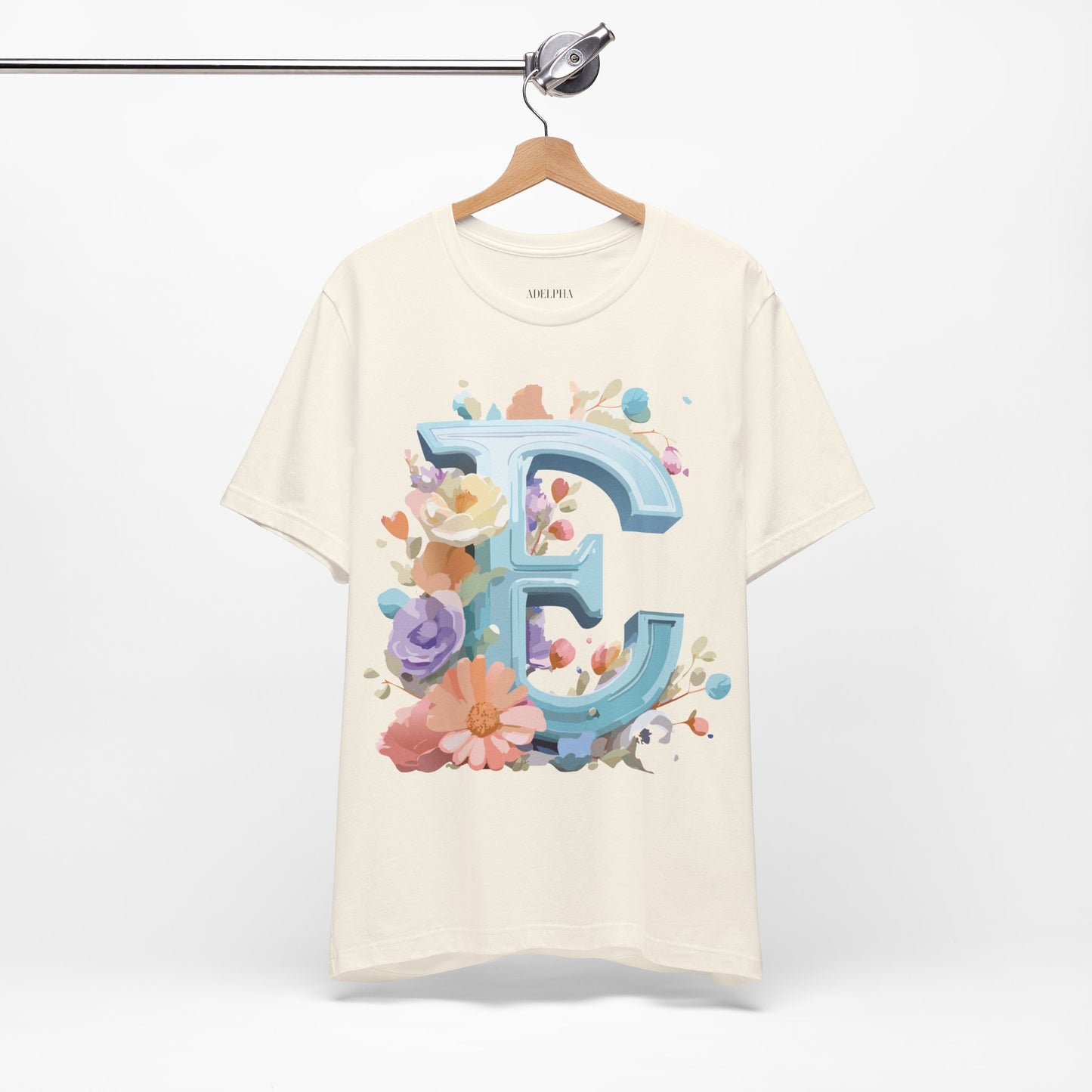 Natural Cotton Tee Shirt - Letters Collection - E Printify