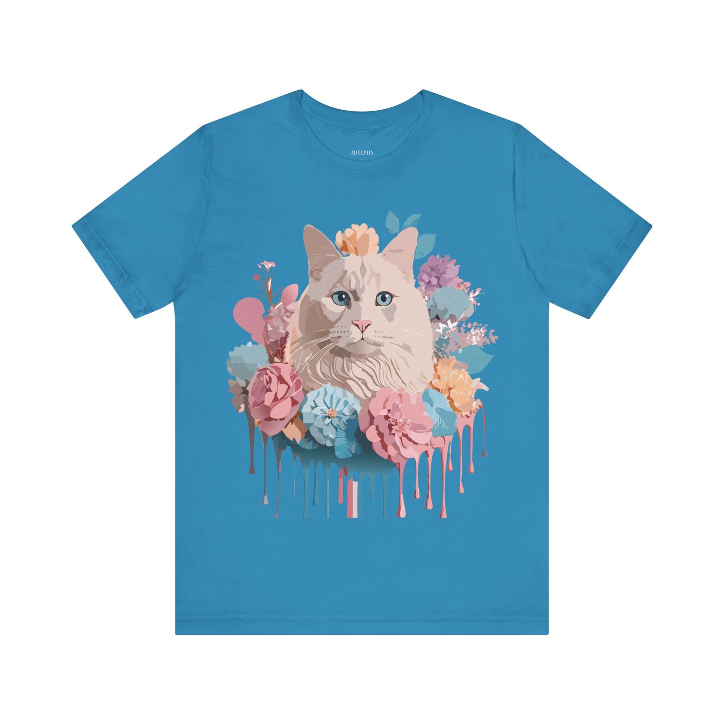Natural Cotton Tee Shirt with Cat Printify
