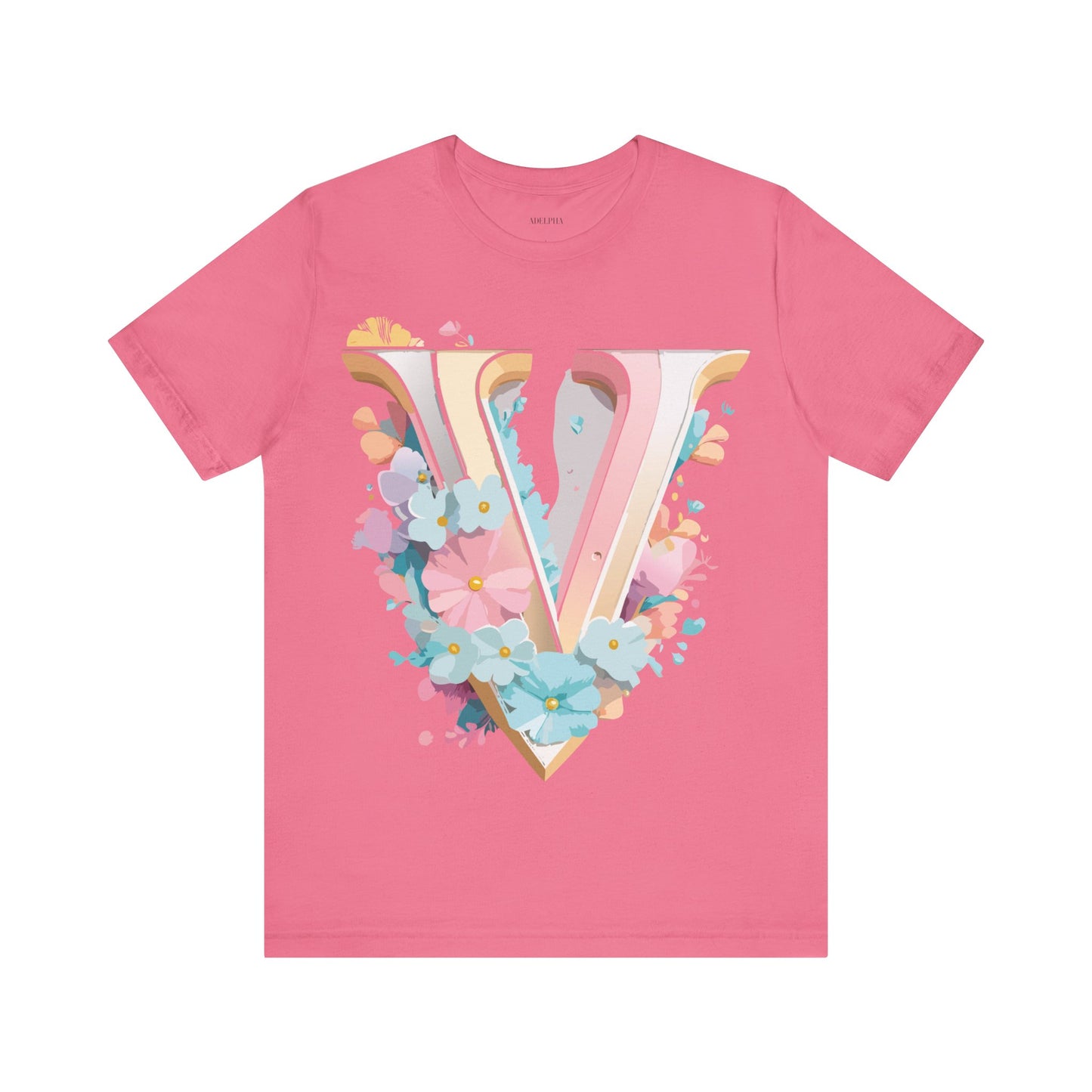 Natural Cotton Tee Shirt - Letters Collection - V Printify