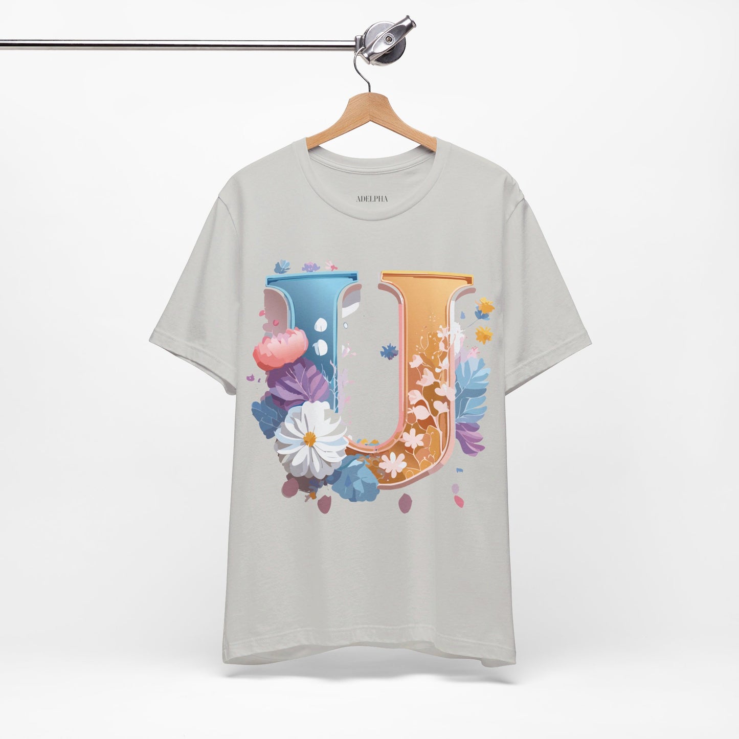 Natural Cotton Tee Shirt - Letters Collection - U Printify