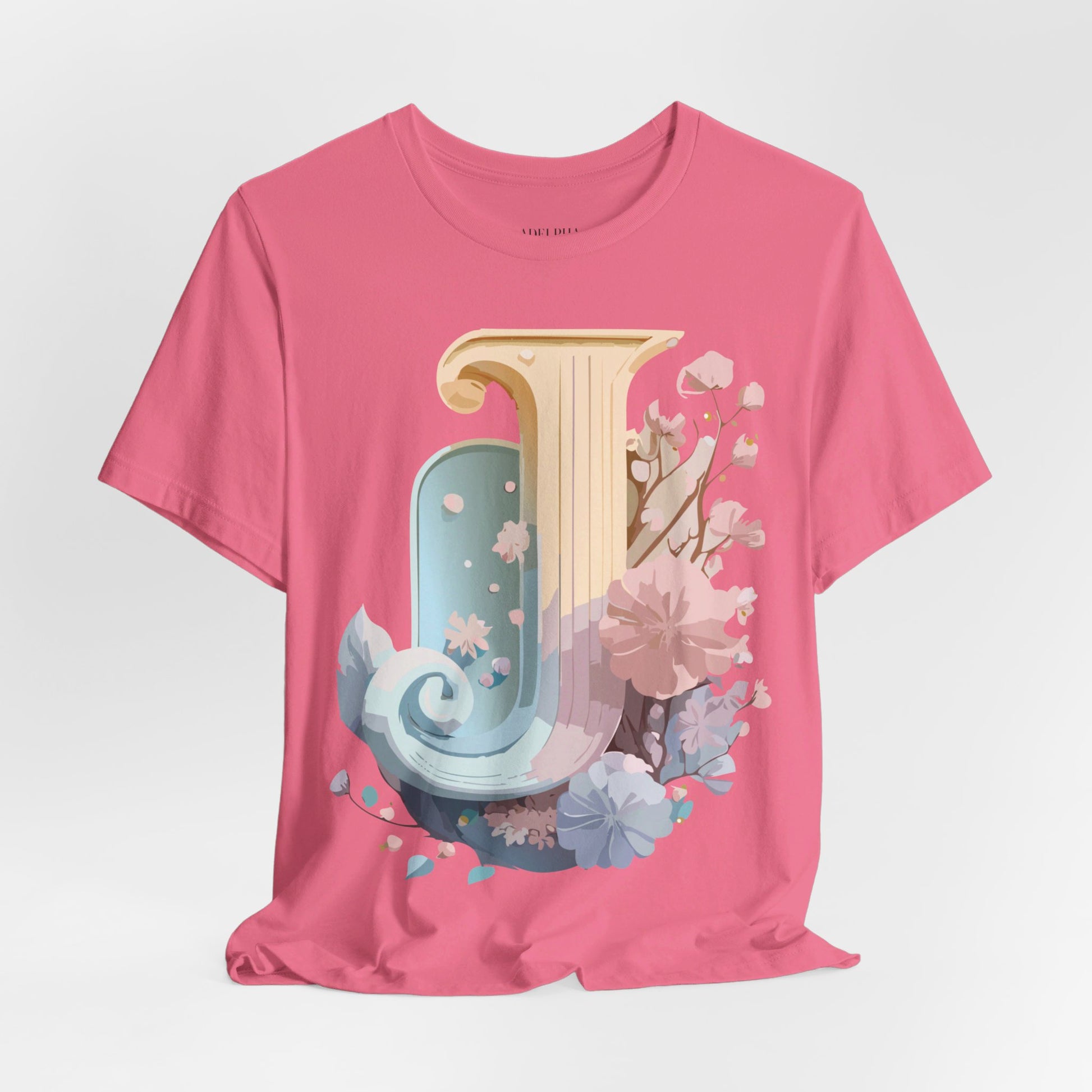 Natural Cotton Tee Shirt - Letters Collection - J Printify