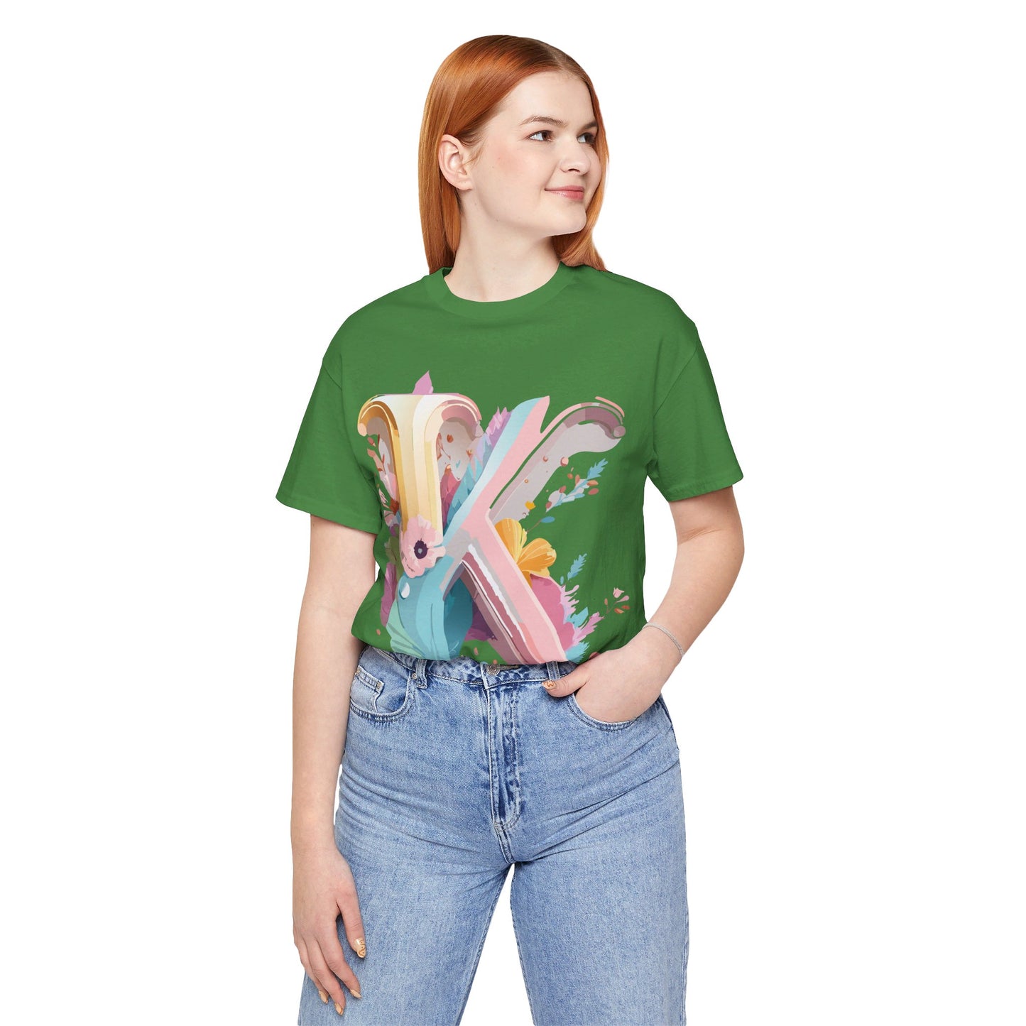 Natural Cotton Tee Shirt - Letters Collection - K Printify
