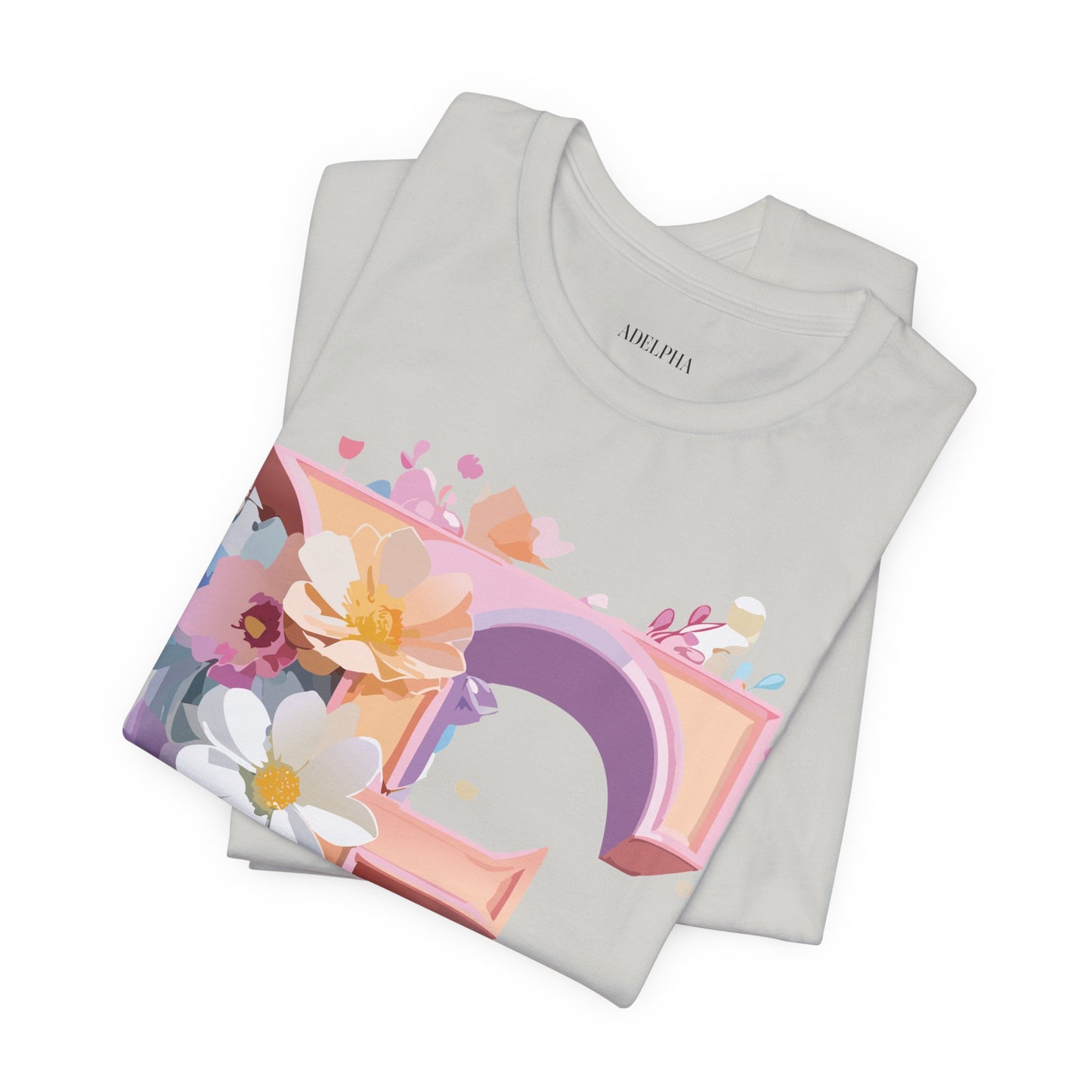 Natural Cotton Tee Shirt - Letters Collection - E Printify