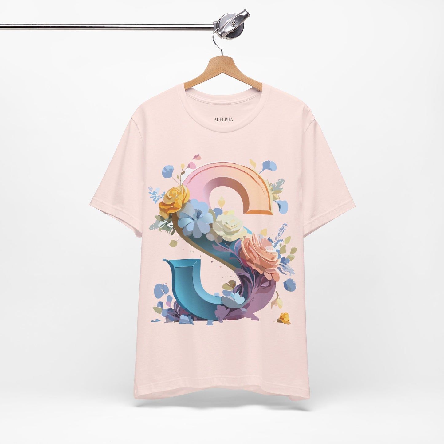 Natural Cotton Tee Shirt - Letters Collection - S Printify