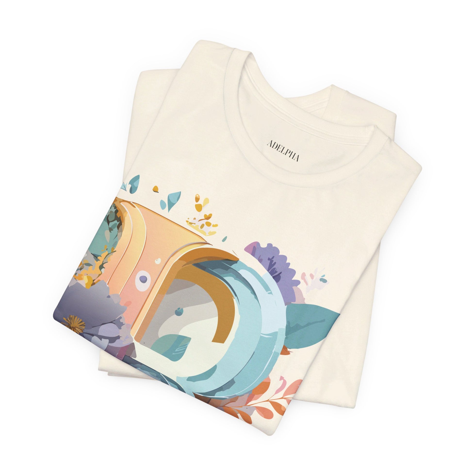 Natural Cotton Tee Shirt - Letters Collection - R Printify