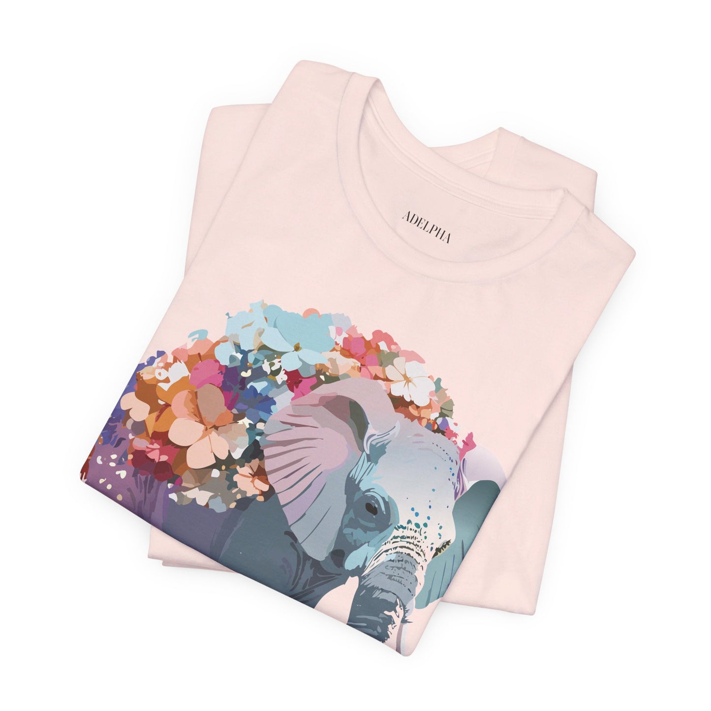 Natural Cotton Tee Shirt with Elephant Printify