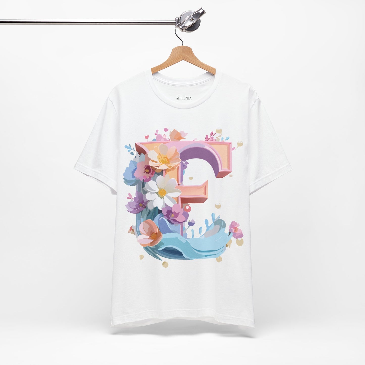 Natural Cotton Tee Shirt - Letters Collection - E Printify