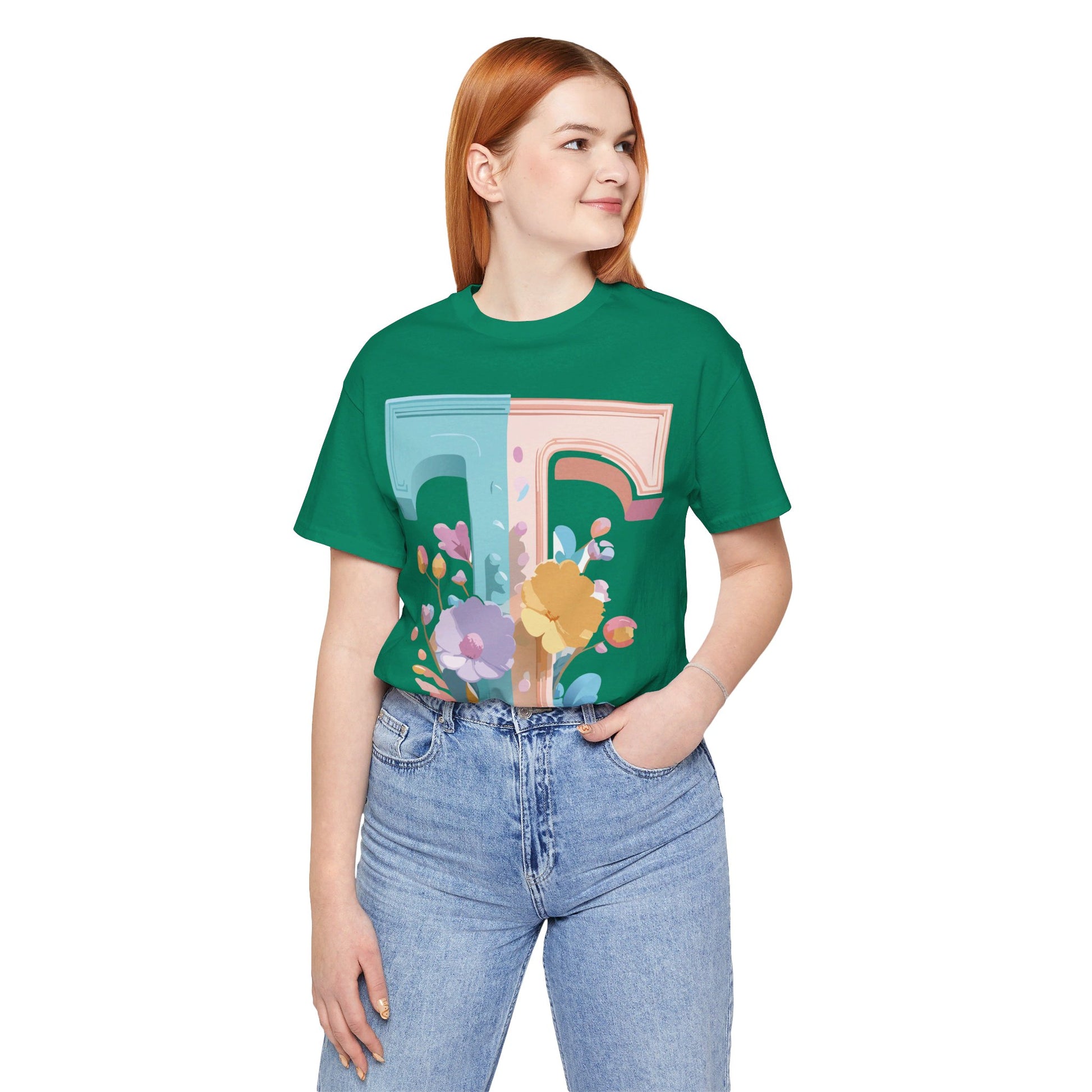 Natural Cotton Tee Shirt - Letters Collection - T Printify