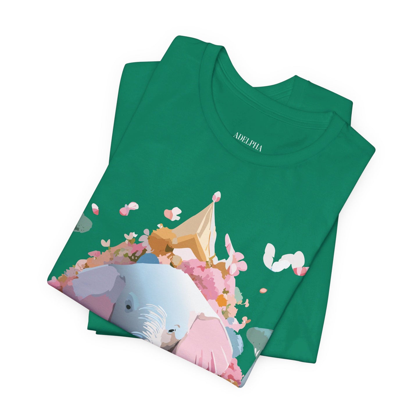 Natural Cotton Tee Shirt with Elephant Printify