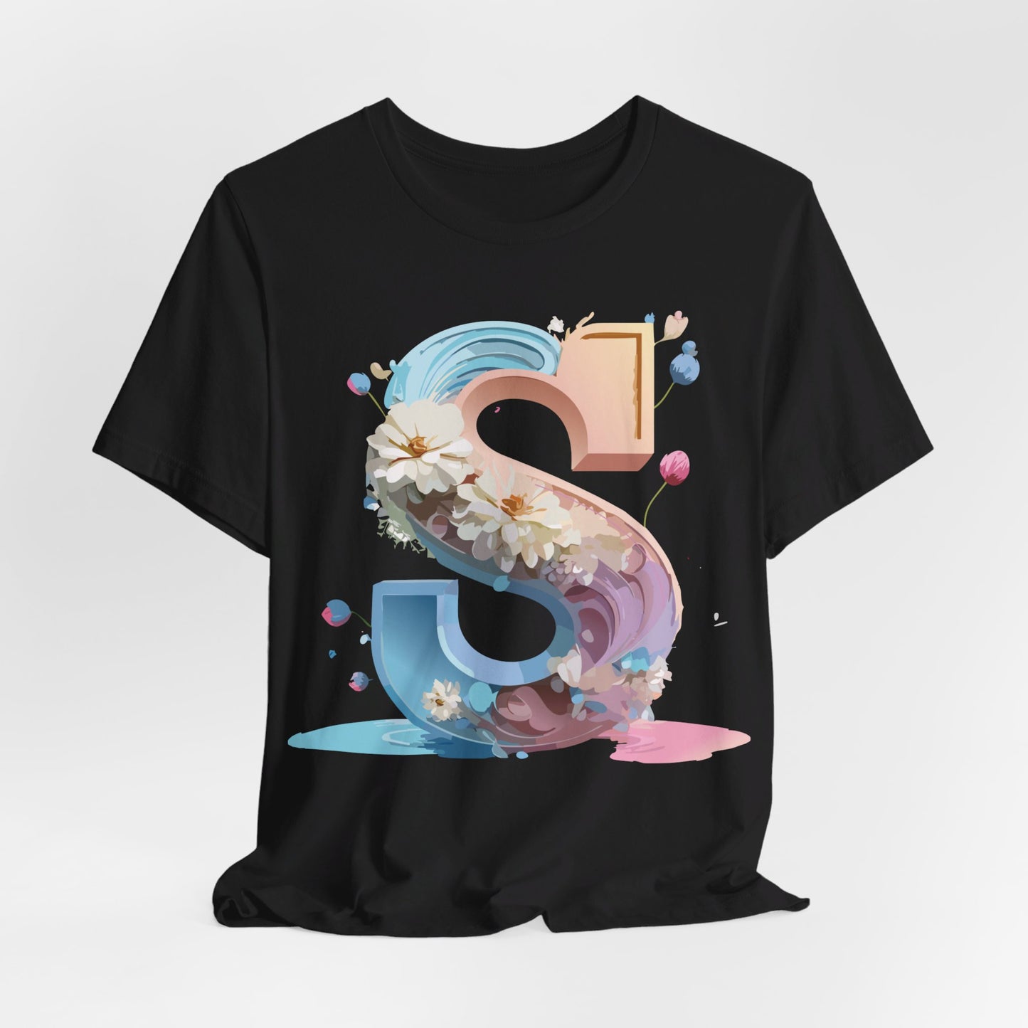 Natural Cotton Tee Shirt - Letters Collection - S Printify