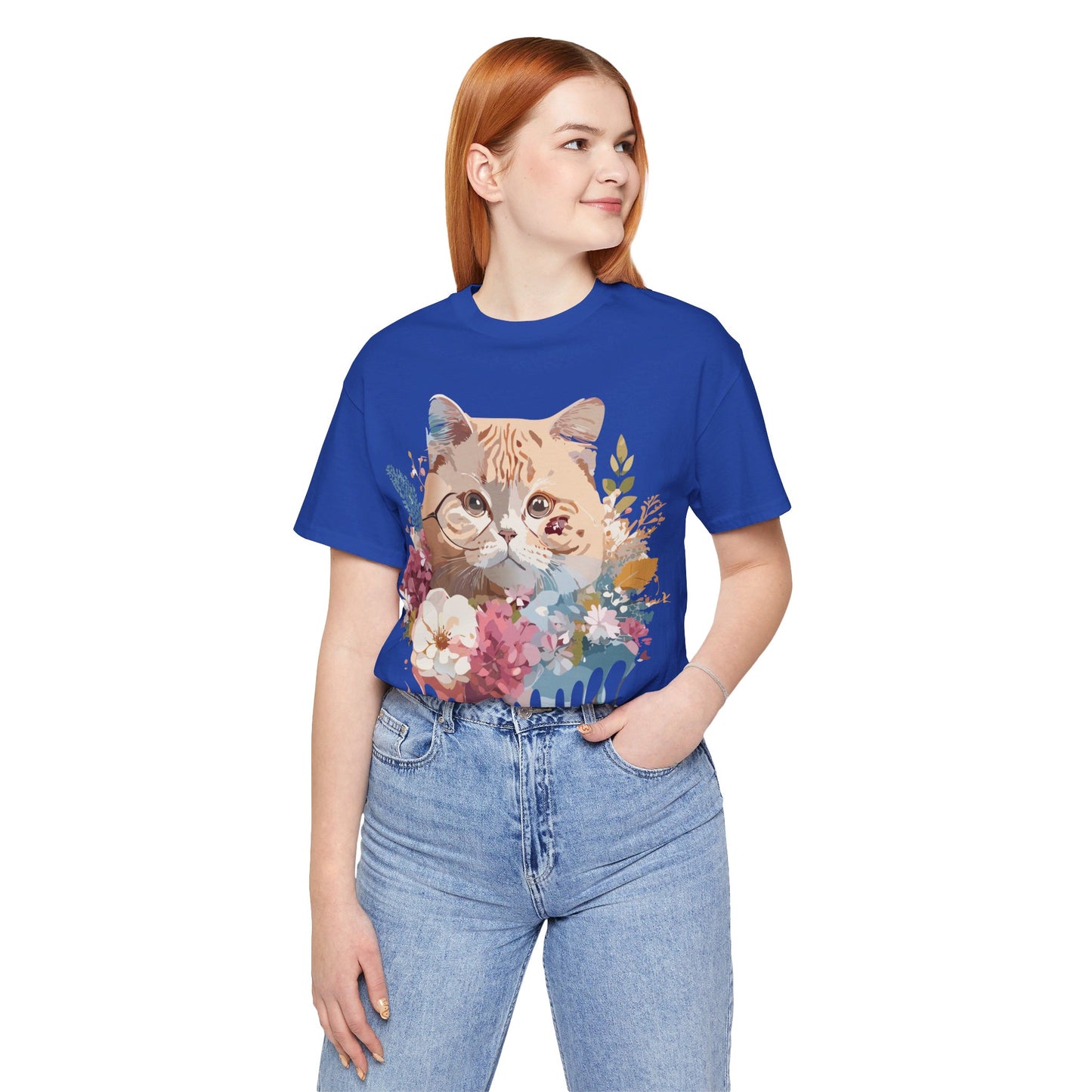 Natural Cotton Tee Shirt with Cat Printify