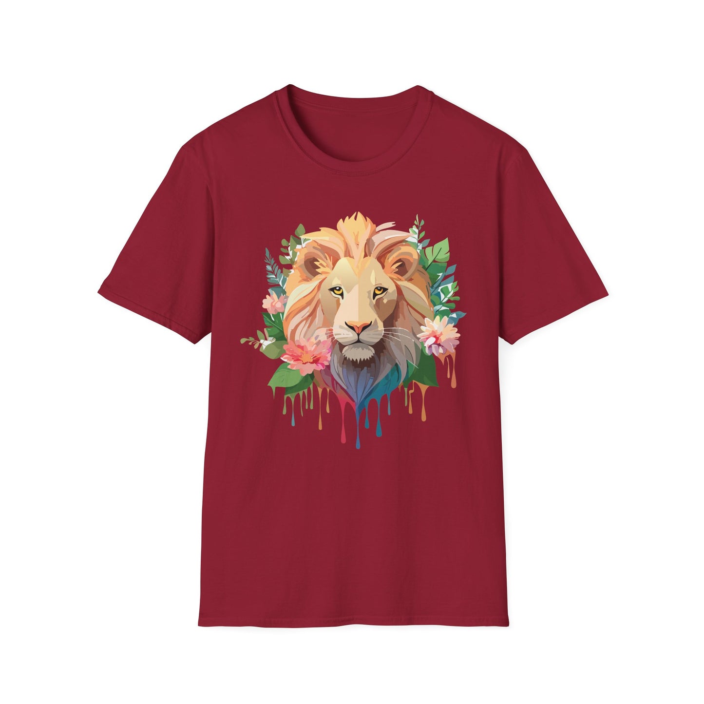 Lion Shirt, Shirt with Lion, Floral Lion Tee, Shirt with Animals