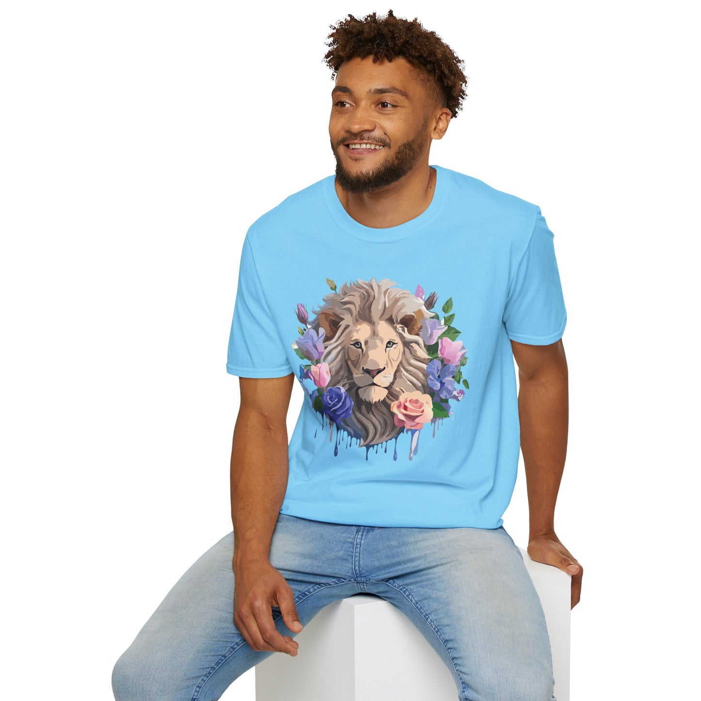 Lion Shirt, Shirt with Lion, Floral Lion Tee, Shirt with Animals