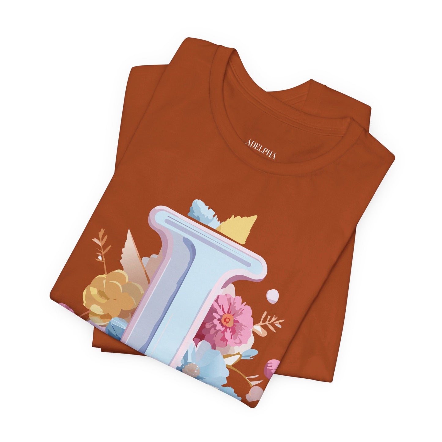 Natural Cotton Tee Shirt - Letters Collection - I Printify