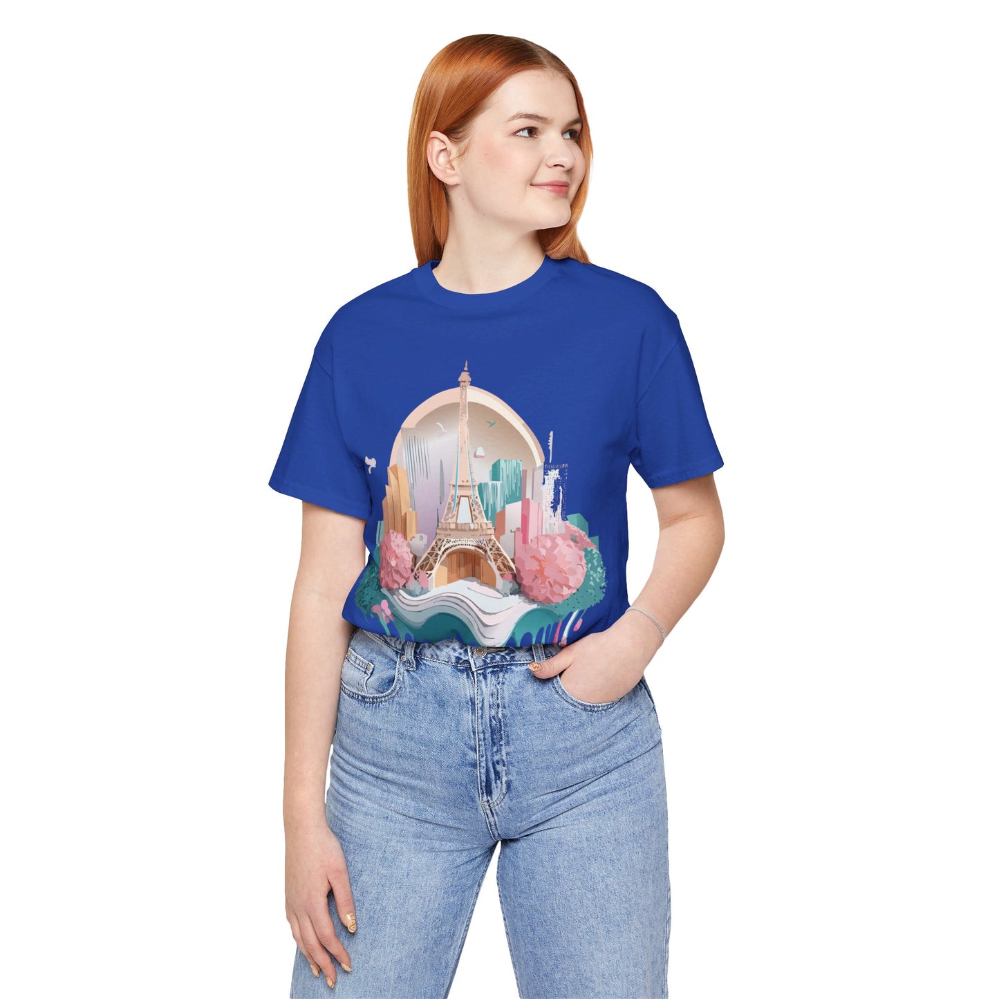 Natural Cotton Tee Shirt - Beautiful Places Collection - Paris Printify