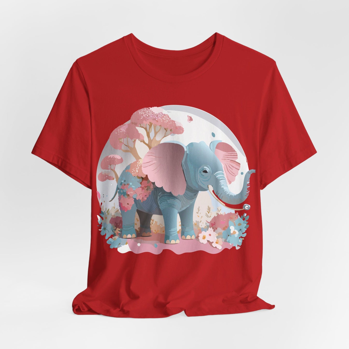 Natural Cotton Tee Shirt with Elephant Printify