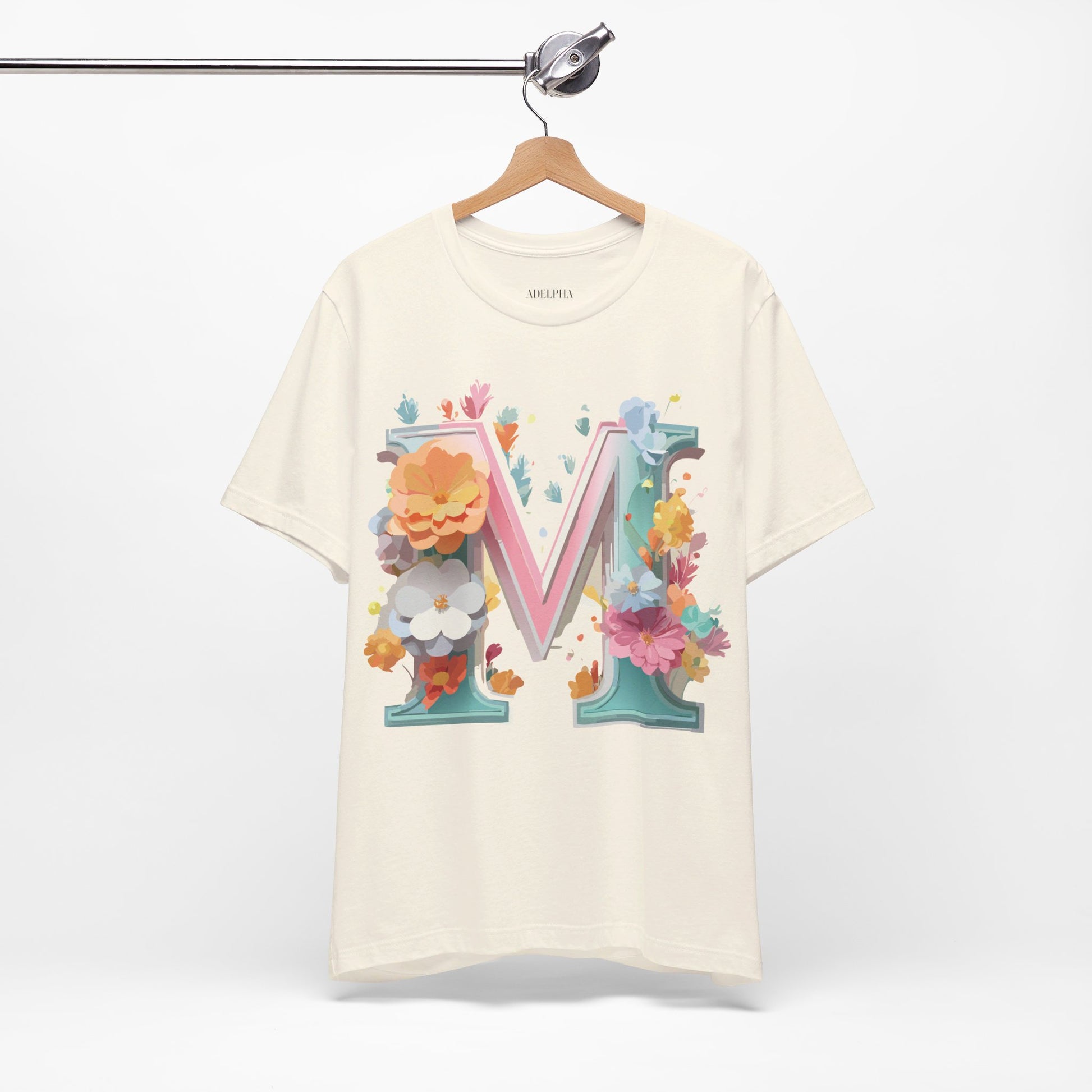 Natural Cotton Tee Shirt - Letters Collection - M Printify