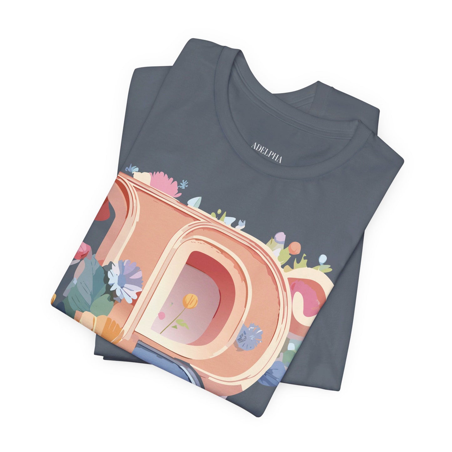 Natural Cotton Tee Shirt - Letters Collection - R Printify