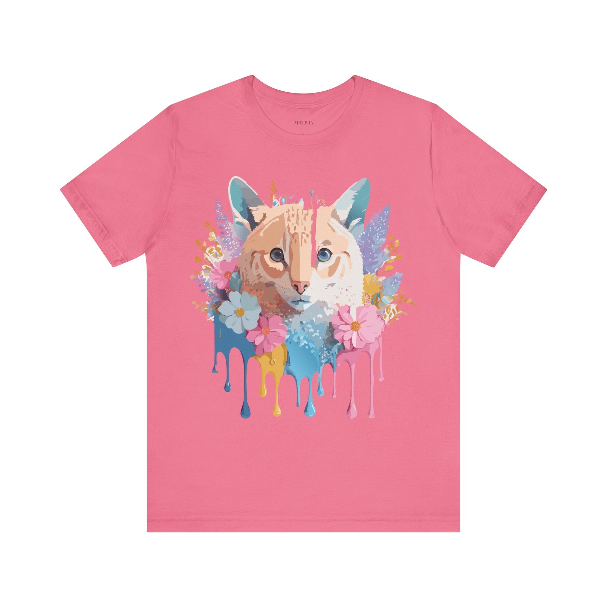 Natural Cotton Tee Shirt with Cat Printify