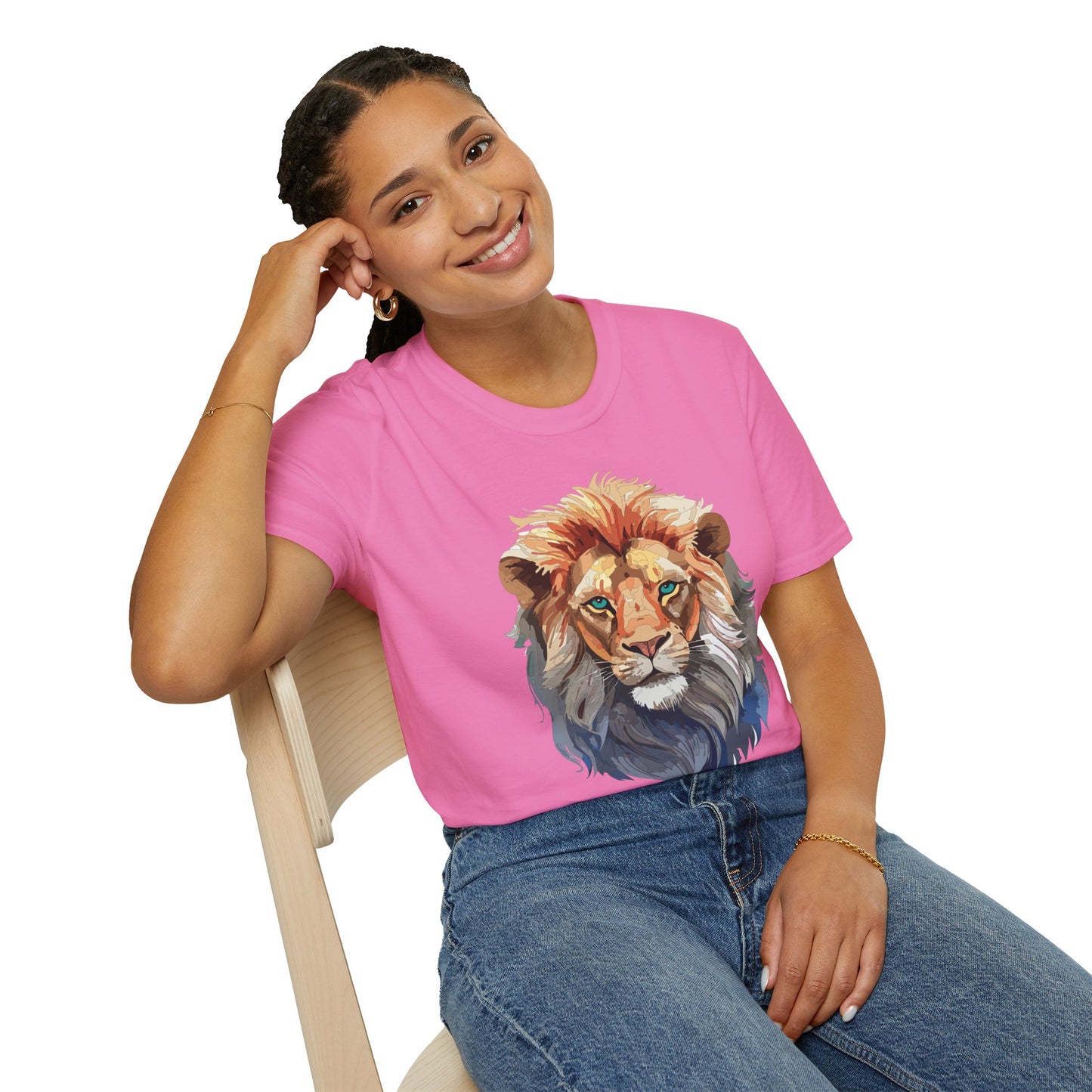 Lion Shirt, Shirt with Lion, Floral Lion Tee, Shirt with Animals