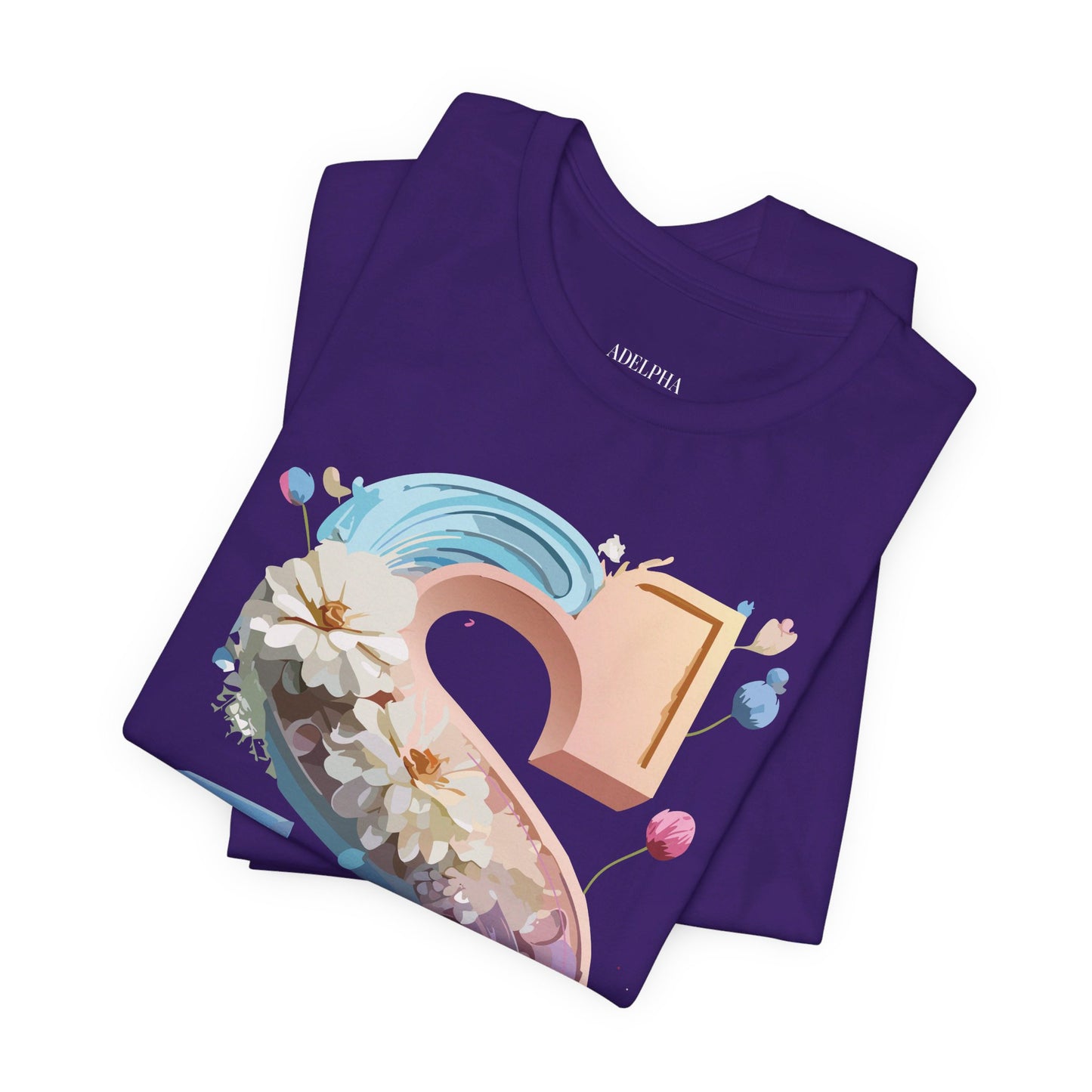 Natural Cotton Tee Shirt - Letters Collection - S Printify